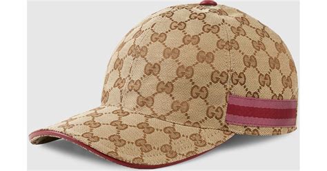 gg canvas hat with gucci strip on beak|Gucci Original GG Canvas Baseball Hat with Web Beige/Blue.